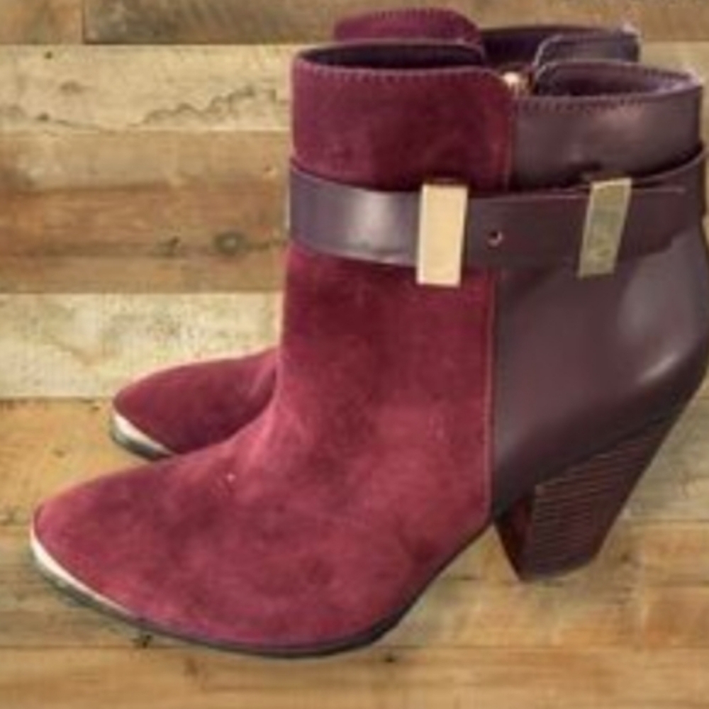 🌷Hal Rubenstein Women's Burgundy Ankle Boots